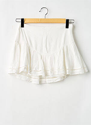 Mini-jupe fermeture zip latéral blanc BERSHKA femme