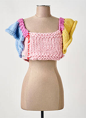 Pull coupe cintrée manches courtes rose HOPE MACAULAY femme