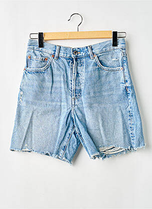 Short tissage denim taille haute bleu MANGO femme