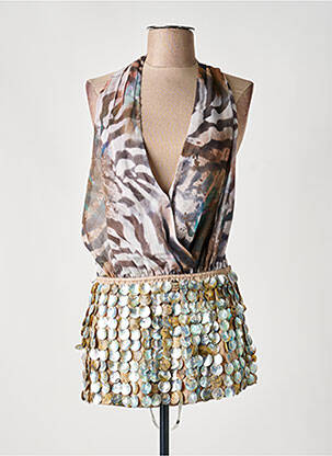 Top coupe cintrée fines bretelles marron JADED LONDON femme