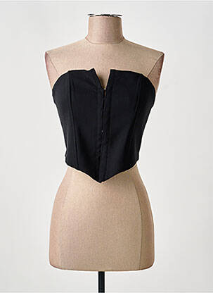 Top col carré sans manche noir BERSHKA femme