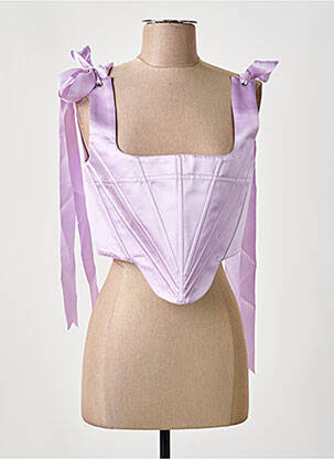 Top col carré fines bretelles violet ATASAN femme