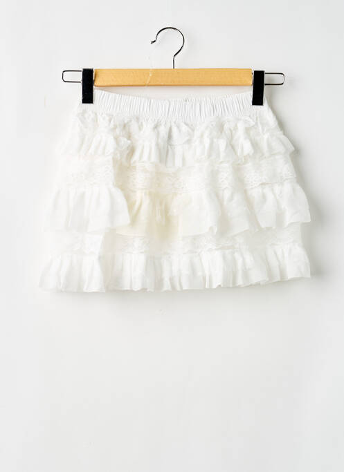Mini-jupe taille élastique blanc S9OLO femme