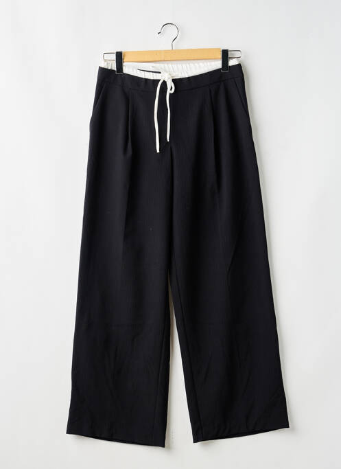 Pantalon large fermeture zip latéral taille haute noir ZARA femme