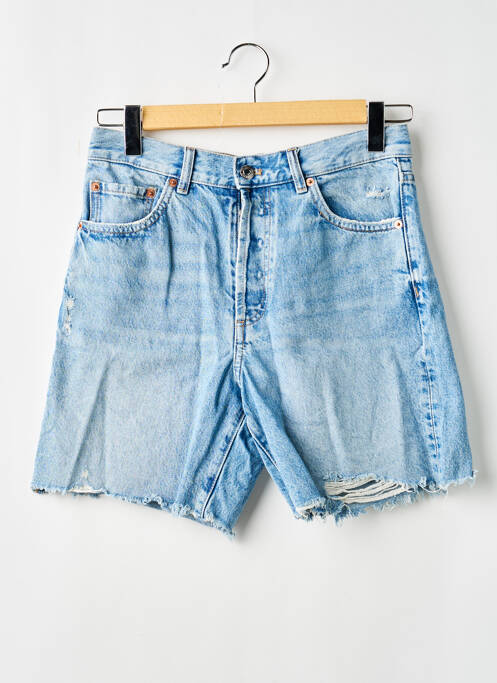 Short tissage denim taille haute bleu MANGO femme
