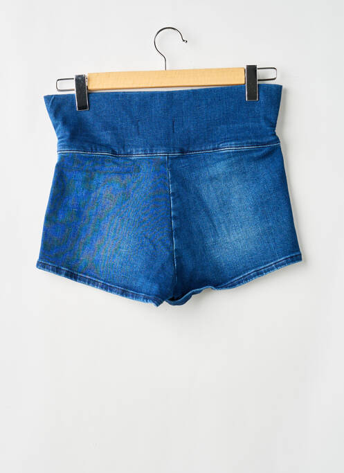 Short tissage denim taille haute bleu PULL & BEAR femme