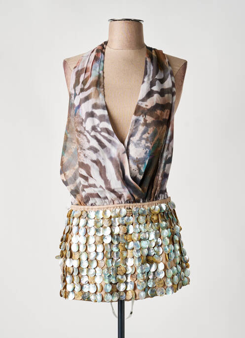 Top coupe cintrée fines bretelles marron JADED LONDON femme