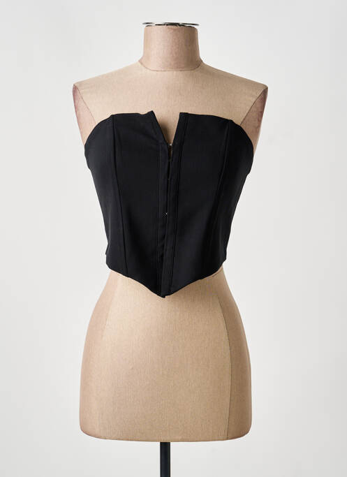 Top col carré sans manche noir BERSHKA femme