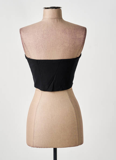 Top col carré sans manche noir BERSHKA femme