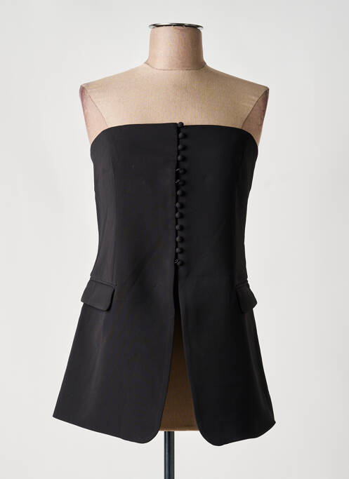 Top col carré sans manche noir BOA femme