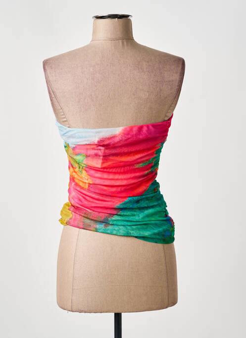 Top col carré sans manche rose DESIGUAL femme