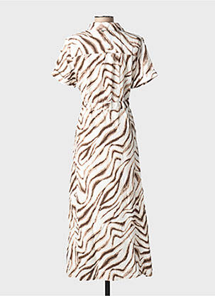 Robe longue manches courtes manches courtes beige STREET ONE femme