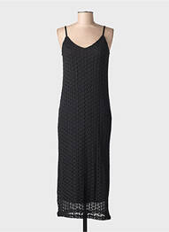 Robe mi-longue col v fines bretelles noir STREET ONE femme