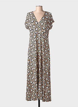 Robe longue manches courtes manches courtes noir GEISHA femme