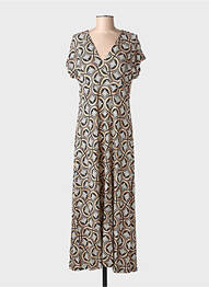 Robe longue manches courtes manches courtes noir GEISHA femme
