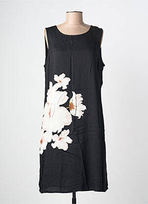 Robe mi-longue imprimé fleurs sans manche noir CREAM femme