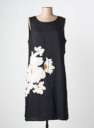 Robe mi-longue imprimé fleurs sans manche noir CREAM femme