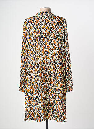 Robe mi-longue coupe fluide manches longues beige C'EST BEAU LA VIE femme