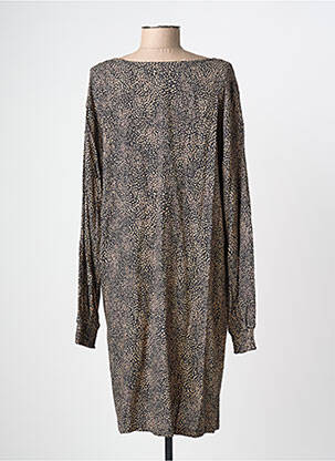 Robe mi-longue coupe fluide manches longues noir CREAM femme