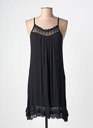 Robe mi-longue col rond fines bretelles noir AMELIE & AMELIE femme