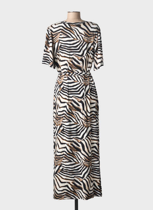 Robe longue manches courtes manches courtes beige GEISHA femme
