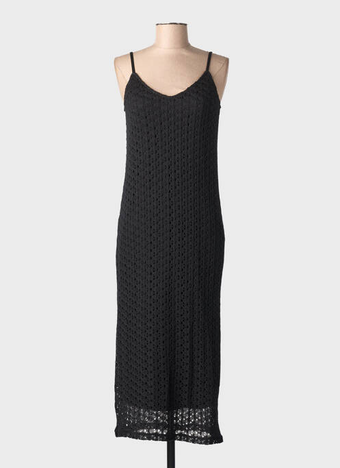 Robe mi-longue col v fines bretelles noir STREET ONE femme