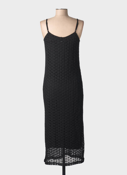 Robe mi-longue col v fines bretelles noir STREET ONE femme