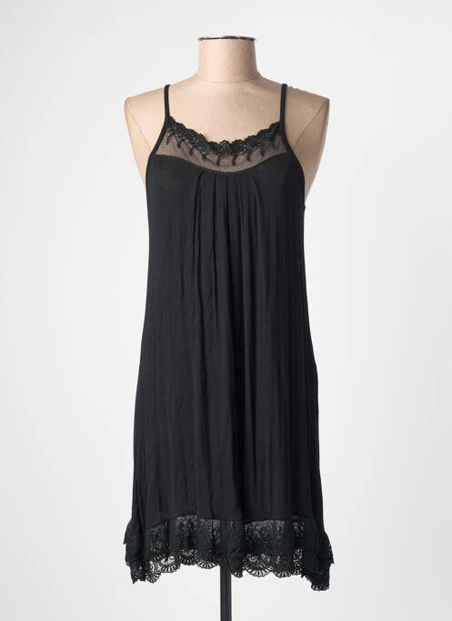 Robe mi-longue coupe fluide fines bretelles noir AMELIE & AMELIE femme