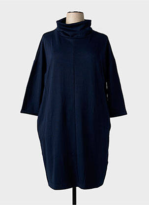 Robe mi-longue manches longues manches longues bleu STREET ONE femme