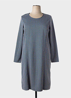 Robe mi-longue manches longues manches longues bleu DIANE LAURY femme