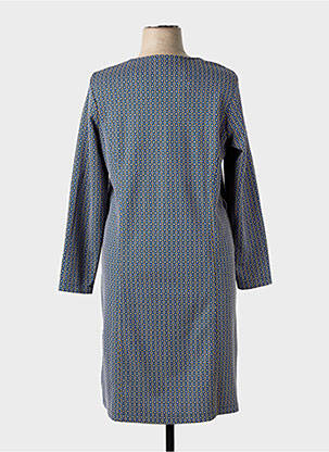Robe mi-longue manches longues manches longues bleu DIANE LAURY femme