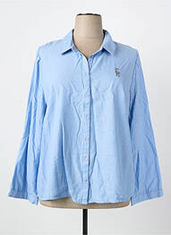Chemisier coupe droite manches longues bleu CREAM femme