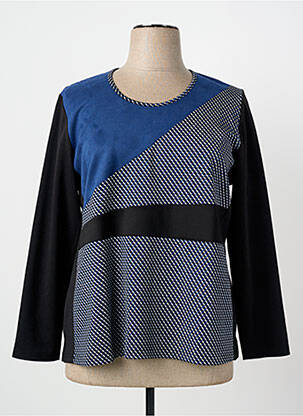 Top stretch manches longues bleu GUY DUBOUIS femme