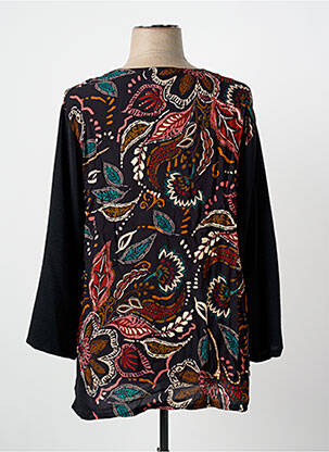 Blouse imprimé fantaisie manches longues noir FRANCK ANNA femme
