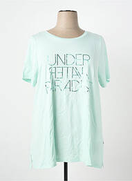 T-shirt coupe droite manches courtes vert YESTA femme