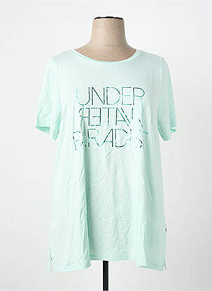 T-shirt coupe droite manches courtes vert YESTA femme