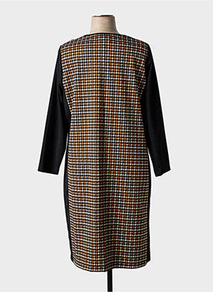 Robe mi-longue manches longues manches longues noir GUY DUBOUIS femme