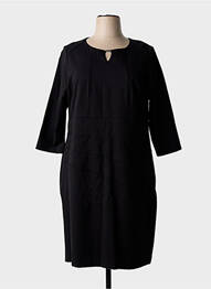 Robe mi-longue manches longues manches longues noir GUY DUBOUIS femme