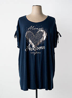 T-shirt coupe droite manches courtes bleu NO SECRET femme
