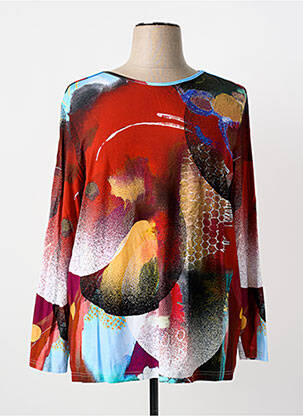 Top tissage jersey manches longues rouge KARIN HERTZ femme