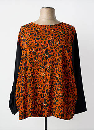 Top tissage crêpe manches longues noir FA CONCEPT femme