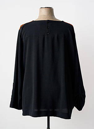 Top tissage crêpe manches longues noir FA CONCEPT femme