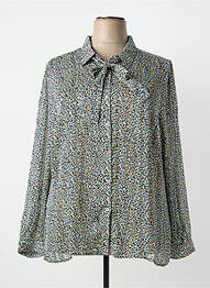 Chemisier tissage crêpe manches longues bleu BRANDTEX femme