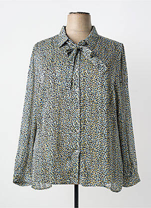 Chemisier tissage crêpe manches longues bleu BRANDTEX femme