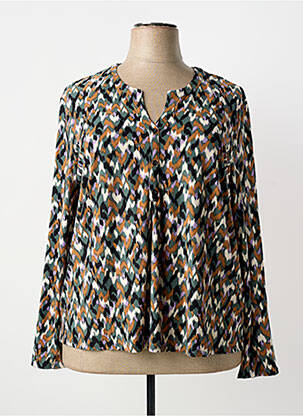 Blouse imprimé fantaisie manches longues vert JULIE GUERLANDE femme