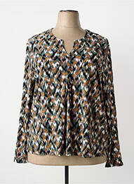 Blouse imprimé fantaisie manches longues vert JULIE GUERLANDE femme