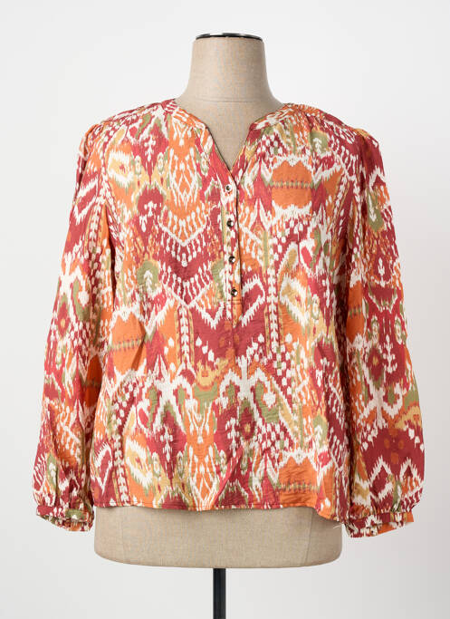 Blouse col rond manches longues orange JULIE GUERLANDE femme
