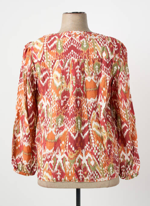 Blouse col rond manches longues orange JULIE GUERLANDE femme