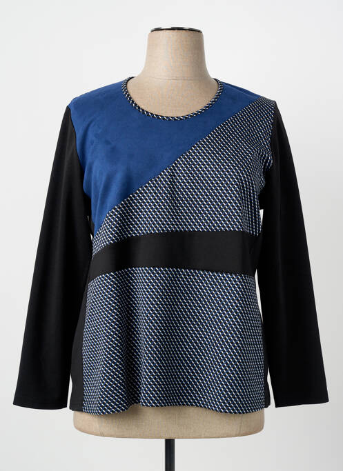 Top stretch manches longues bleu GUY DUBOUIS femme