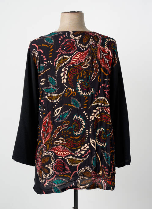 Blouse imprimé fantaisie manches longues noir FRANCK ANNA femme